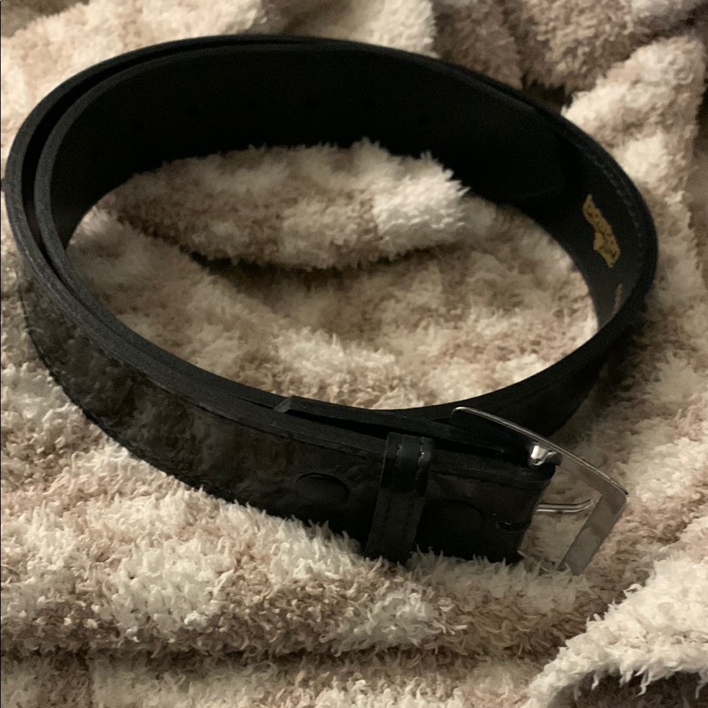 Boston Leather Men’s Black Leather Belt Size 38